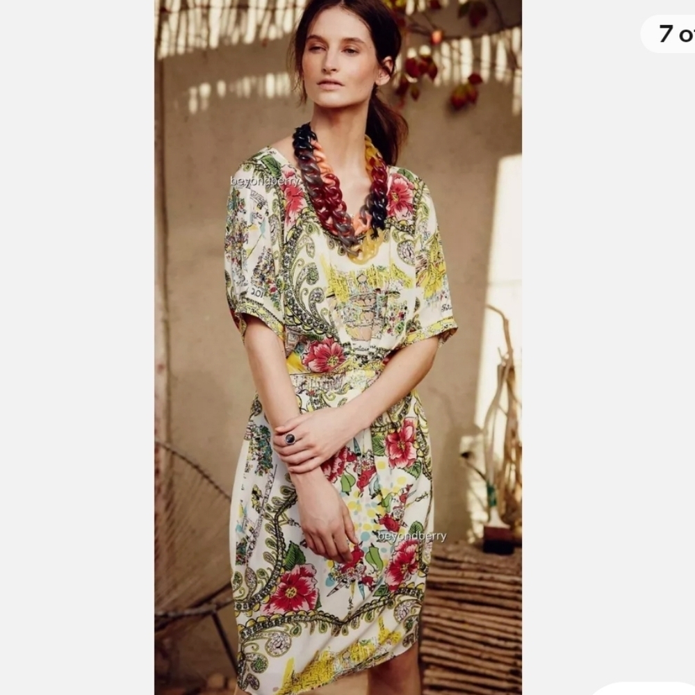 Anthropologie Collette Dinnigan Stunning Women's 100% Silk Dress Size 4 - Picture 2 of 14